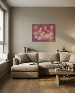 Ref.: Quadro 80X60 Roxo e Dourado